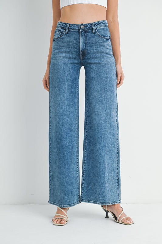 Stretchy Wide Leg Jeans