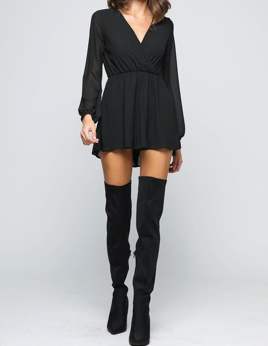 Draped Chiffon Romper