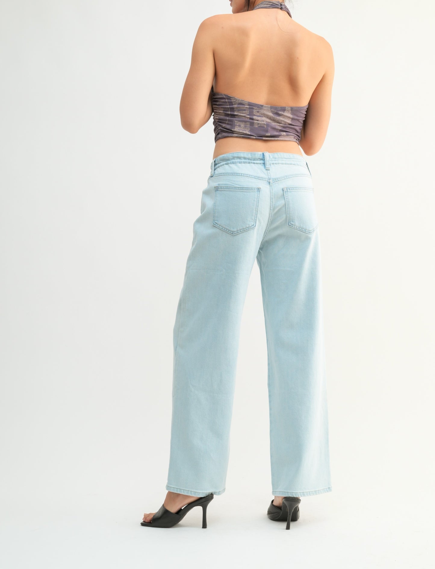 Drawstring Wide Leg Jeans