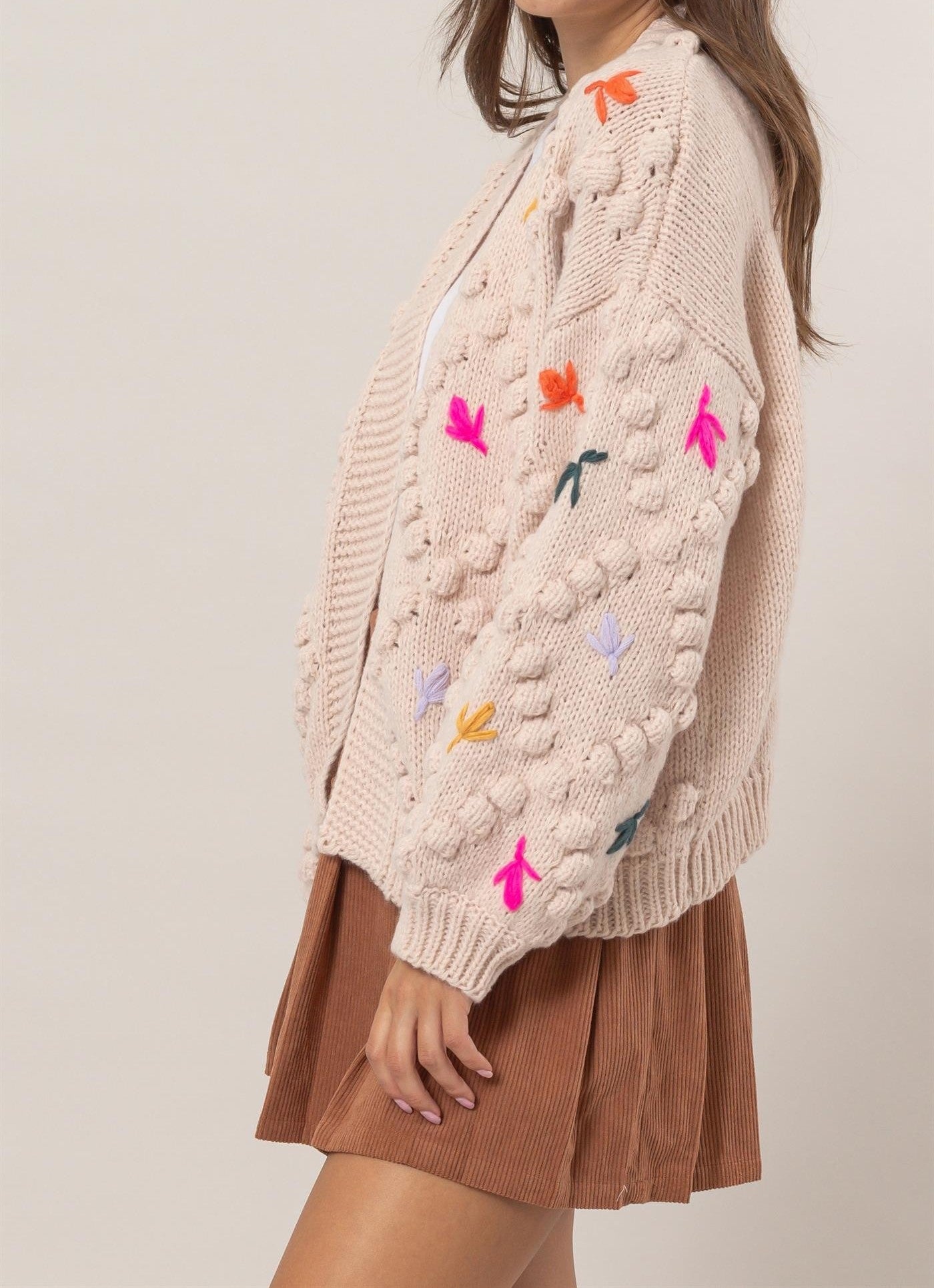 Floral Stitch Cardigan