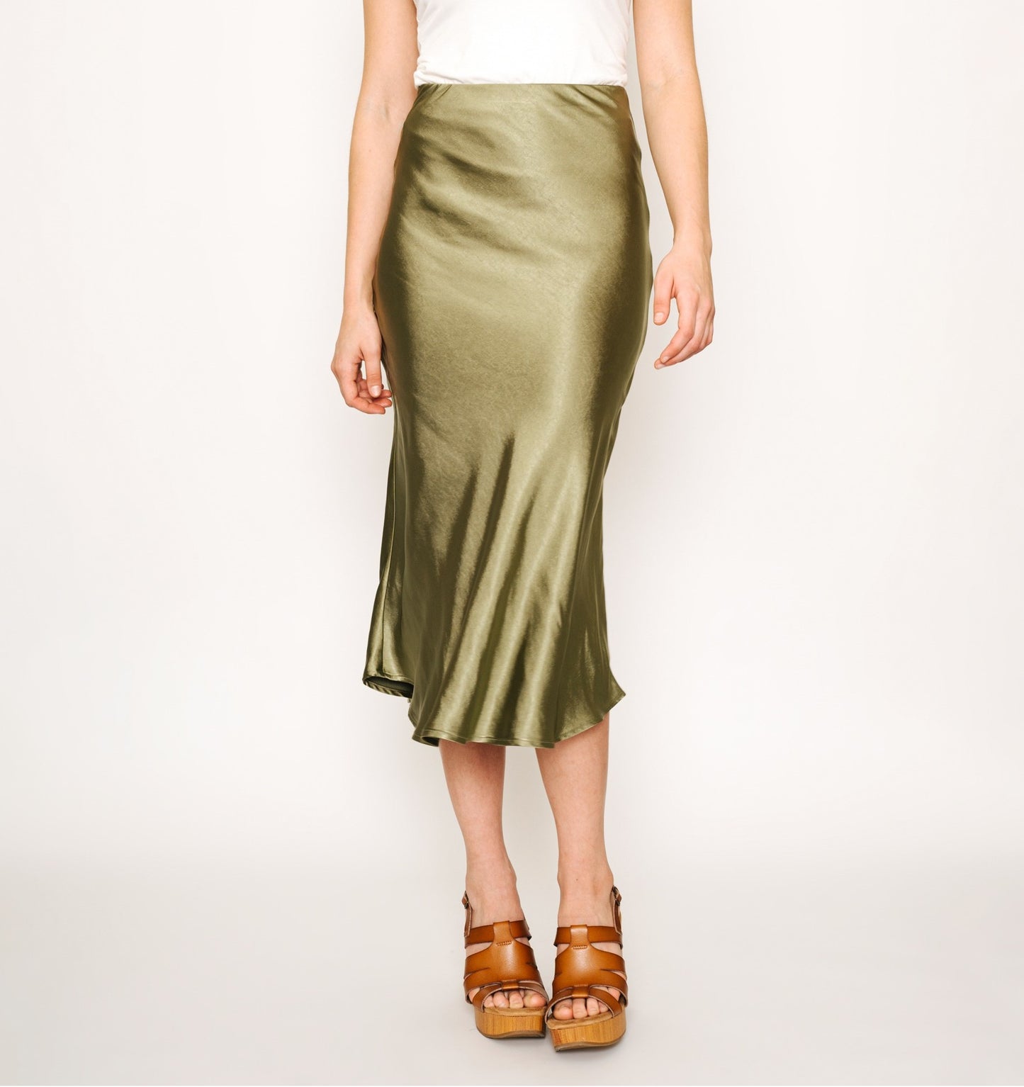 Satin Midi Skirt