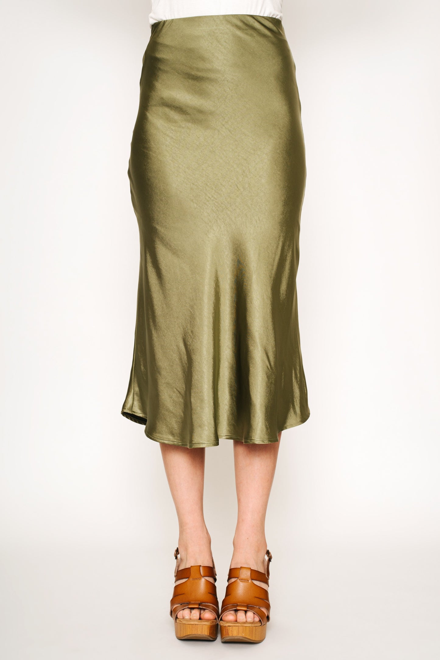 Satin Midi Skirt